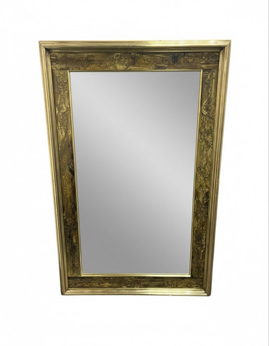 Bernhard Rohne Acid Etched Brass Mastercraft Mirror