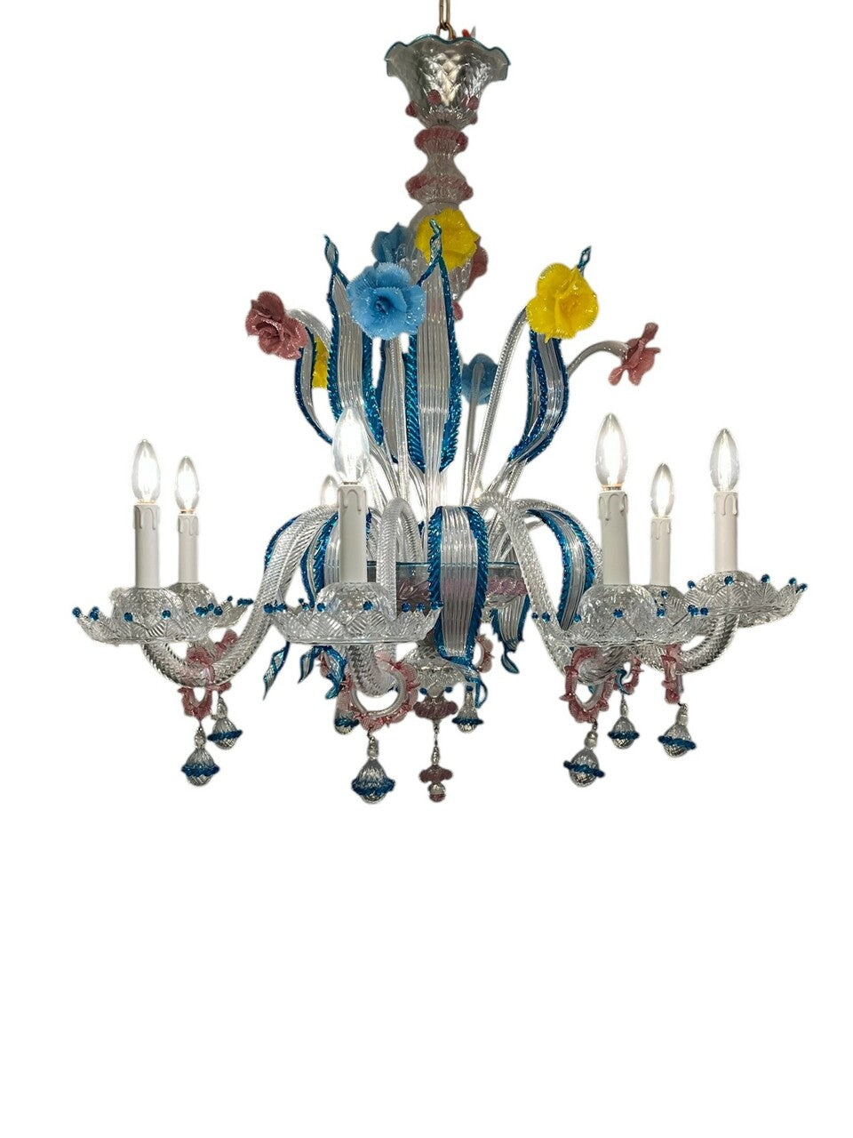 Elegant Multi Color Murano Italian Chandelier