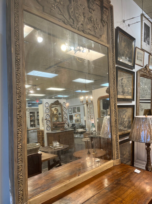 Large 18th Century Antique French Trumeau Mirror