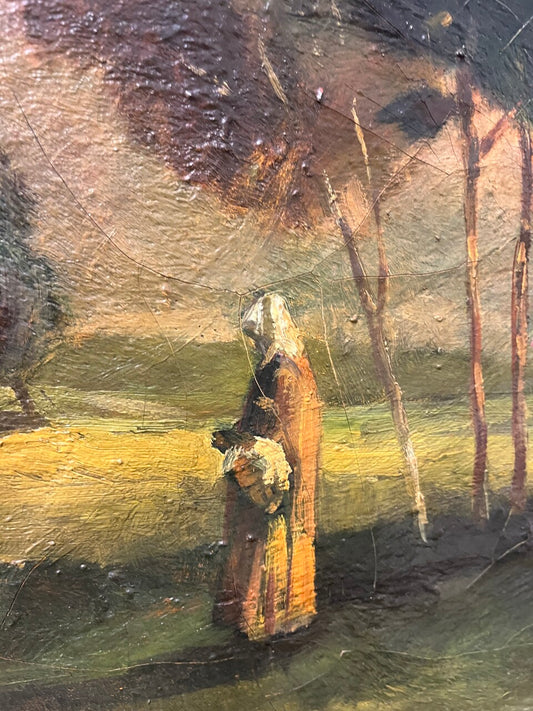 19th Century European Country Oil on Canvas