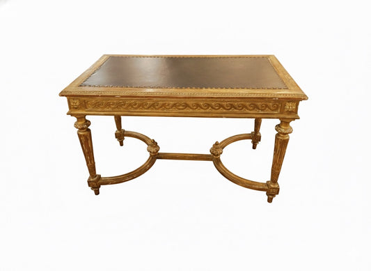 19th Century Empire Style Gold Leaf Library Table / Desk