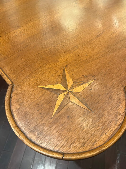 Italian Queen Anne Style Game Table with Star Inlays