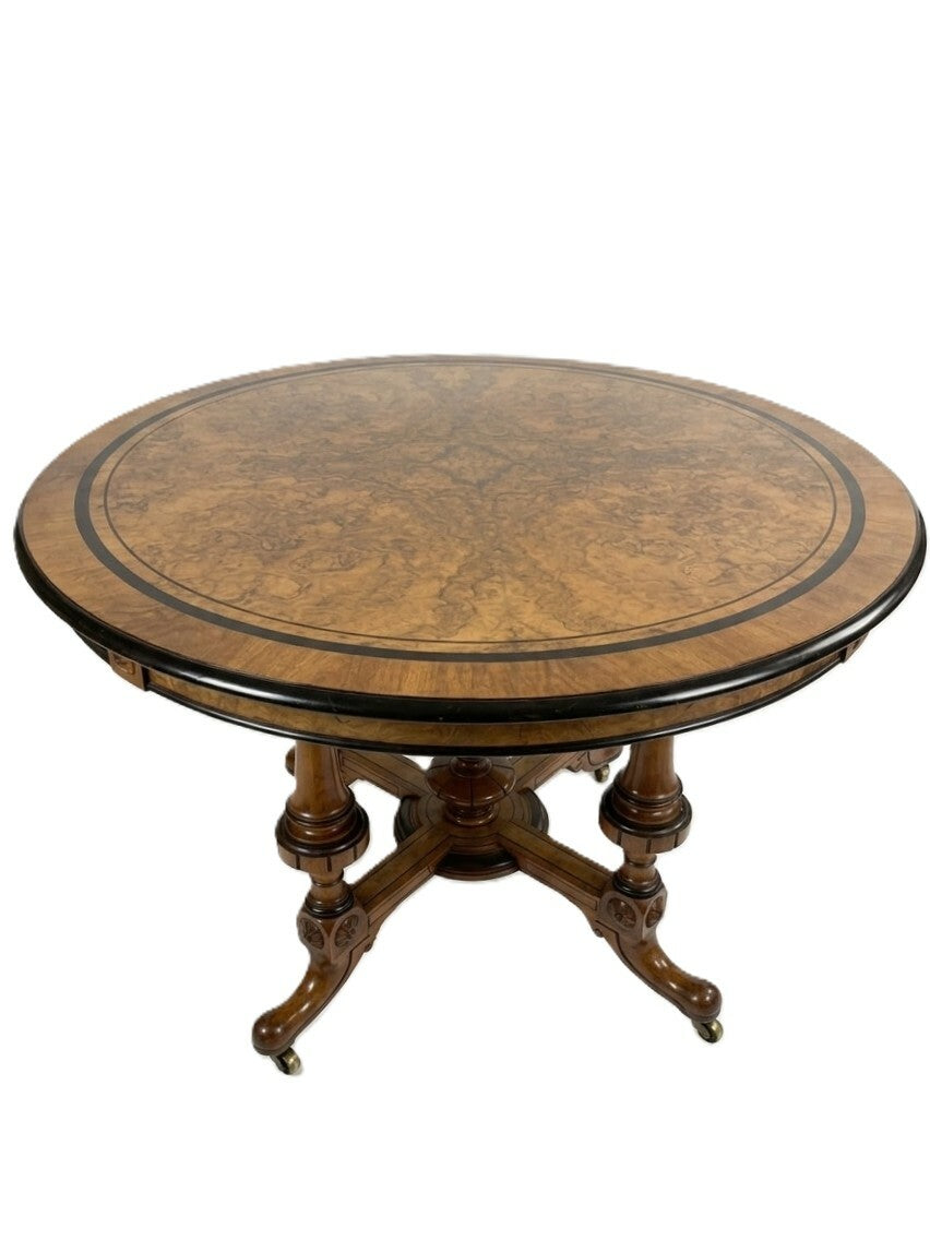 Beautiful Burl Walnut Swedish Center Table