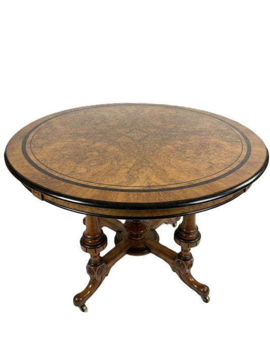 Beautiful Burl Walnut Swedish Center Table