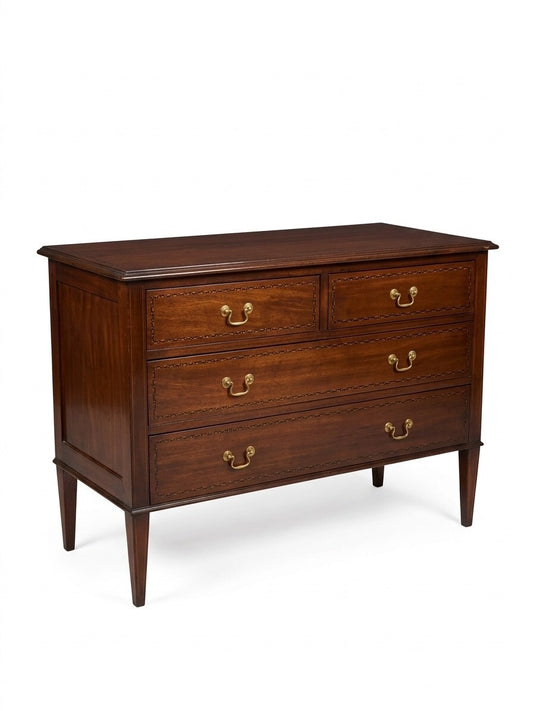 Louis XVI 4 Drawer Chest with Inlaid Accents