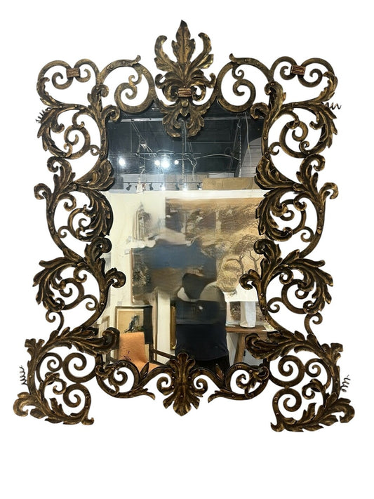 1920's Forged Iron Mirror attributed to Addison Mizner