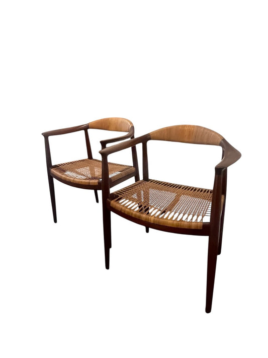 Pair Hans Wegner JH501 "The Chair" "Round Chair"