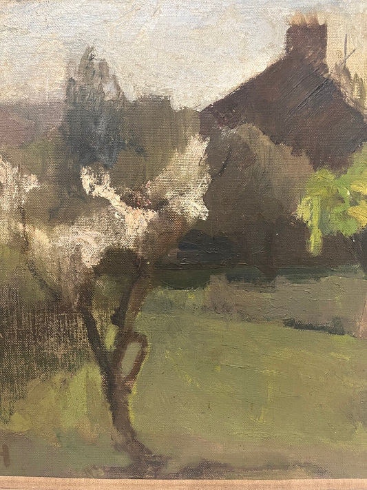 Signed Earl Haig Oil on Canvas "The Garden"