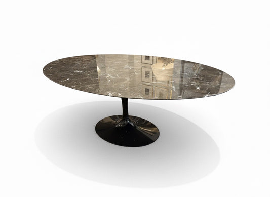 Saarinen Style Oval Dining Table with Marble Top