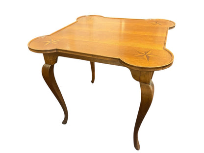 Italian Queen Anne Style Game Table with Star Inlays