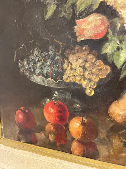 Large French Oil on Canvas Still Life