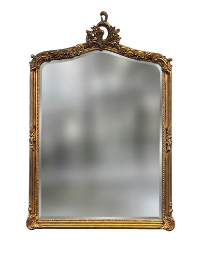 Large Hand Carved Gold Gilt French Mirror