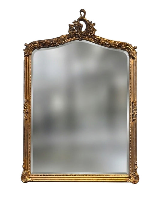 Large Hand Carved Gold Gilt French Mirror