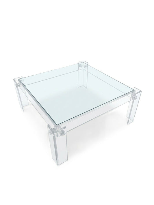 1970's Lucite Coffee Table with Glass Top