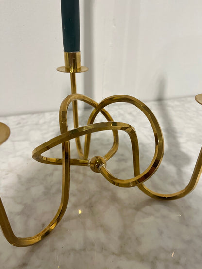Josef Frank Brass 3 Candle Holder "Vanskapsknuten"