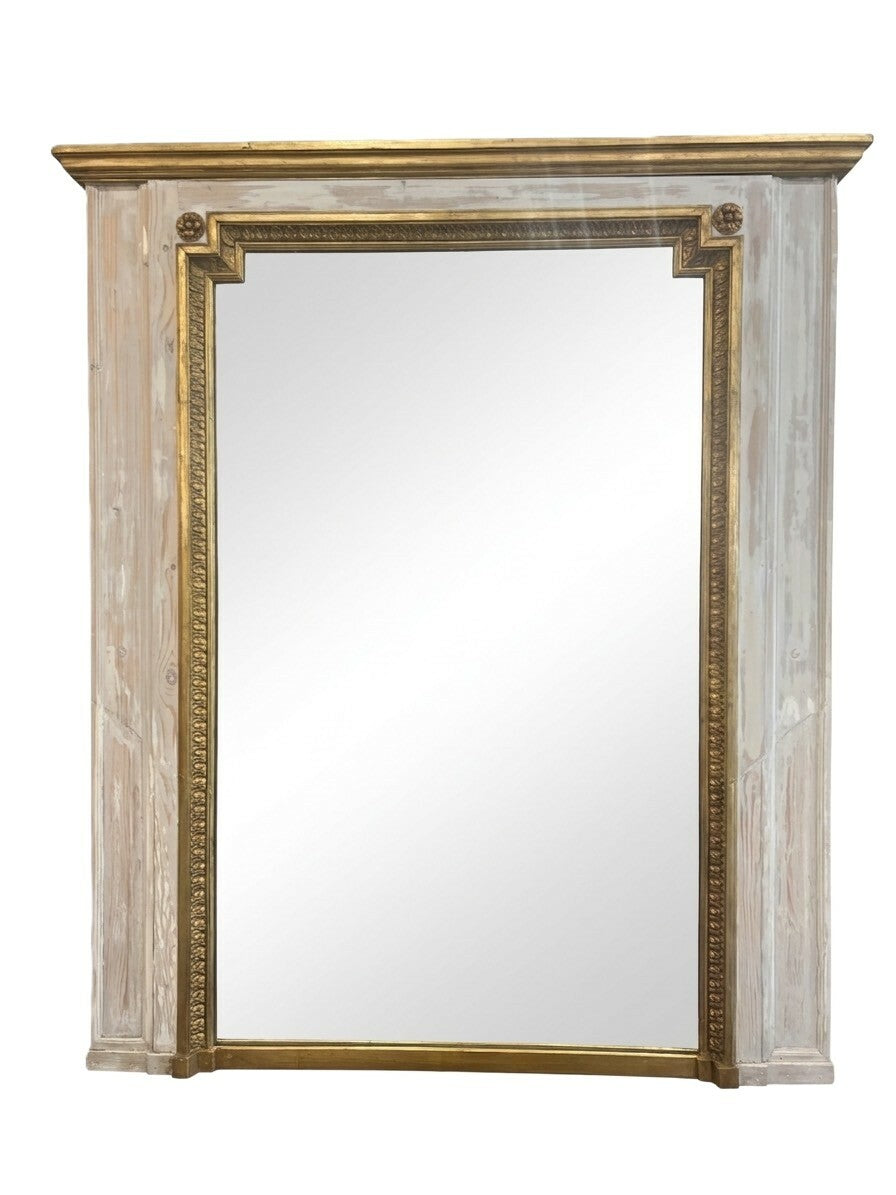 Large Gilt French Trumeau Mirror