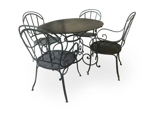 Vintage French Garden Table and 4 Chairs