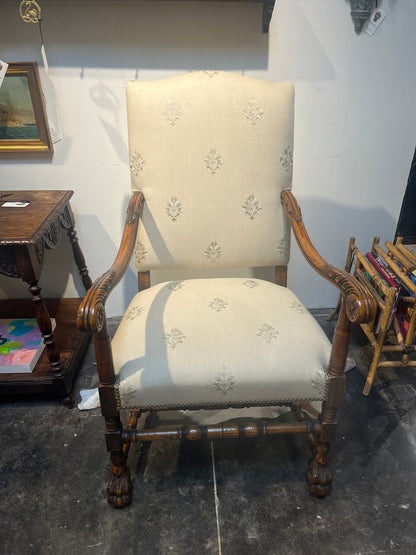19th Century Carved Walnut Armchair