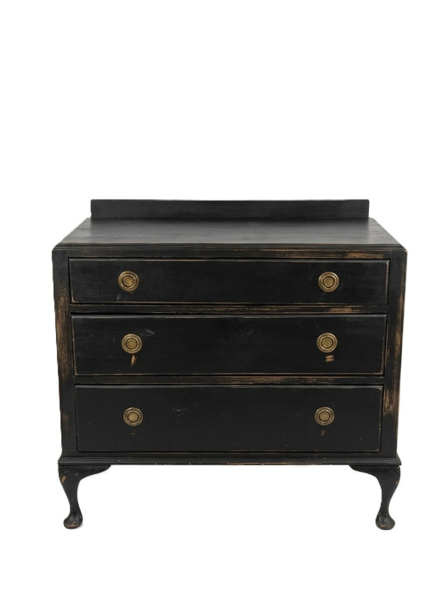 19th Century Queen Anne 3 Drawer Commode Chest
