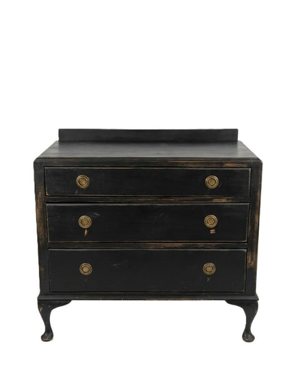 19th Century Queen Anne 3 Drawer Commode Chest