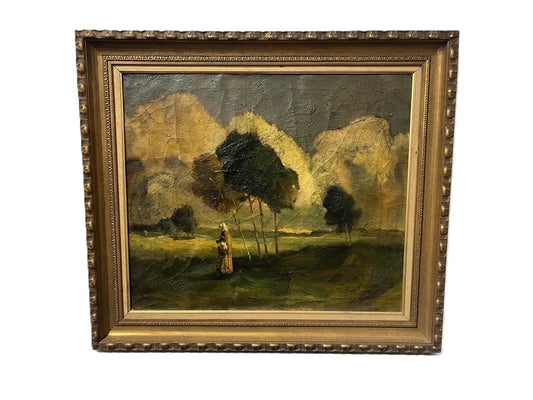 19th Century European Country Oil on Canvas