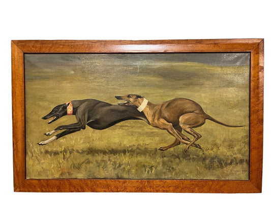 Leesa Sandys-Lumsdaine Oil on Canvas "Greyhounds Running"