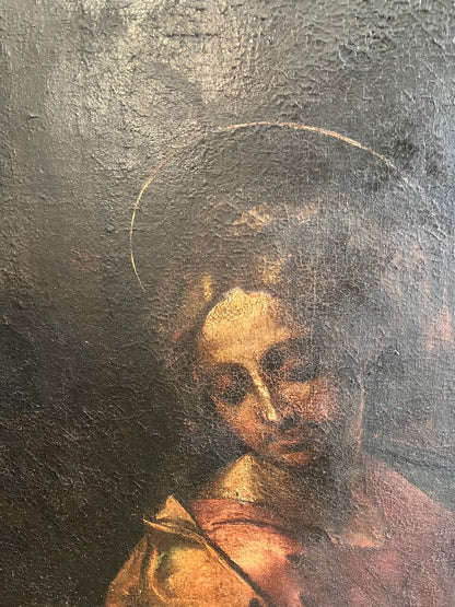 18th Century Oil on Canvas "Madonna with Child"