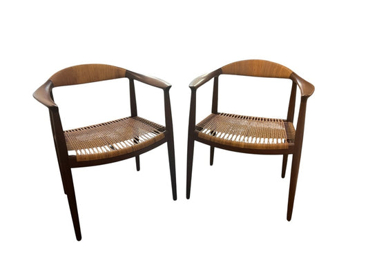 Pair Hans Wegner JH501 "The Chair" "Round Chair"