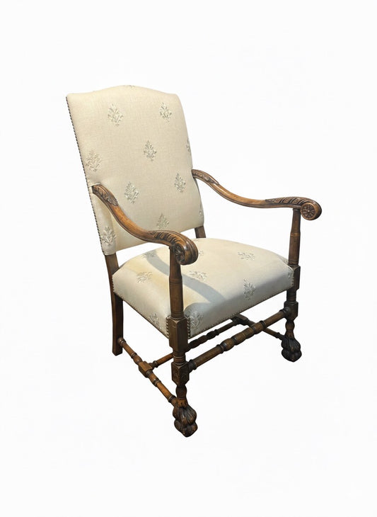 19th Century Carved Walnut Armchair