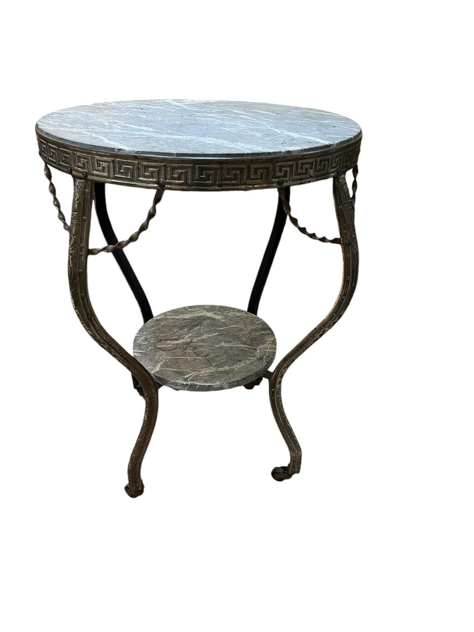 19th Century Italian Marble and Steel Gueridon Table