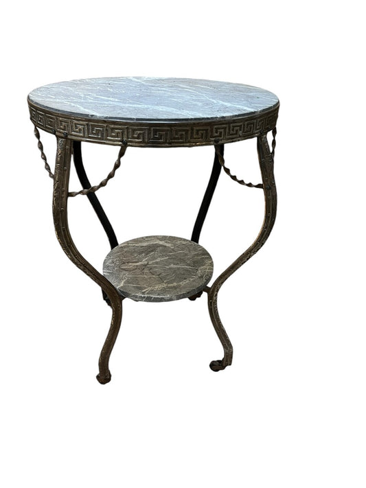 19th Century Italian Marble and Steel Gueridon Table