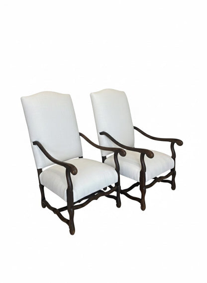 Pair 19th Century Louis XIV Mouton Armchairs