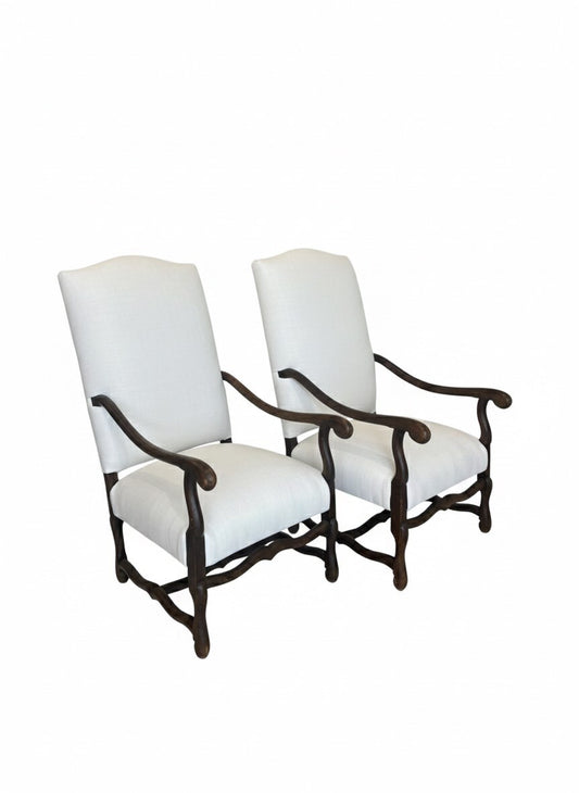 Pair 19th Century Louis XIV Mouton Armchairs