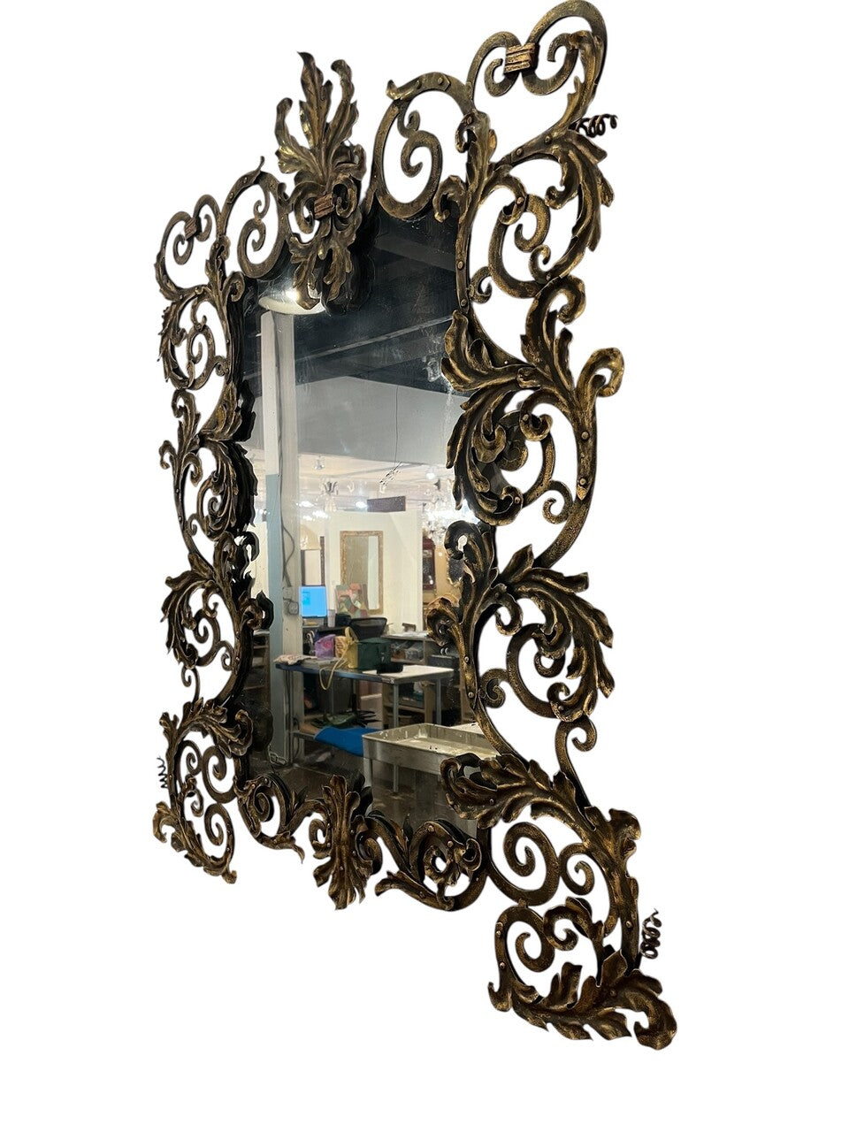 1920's Forged Iron Mirror attributed to Addison Mizner