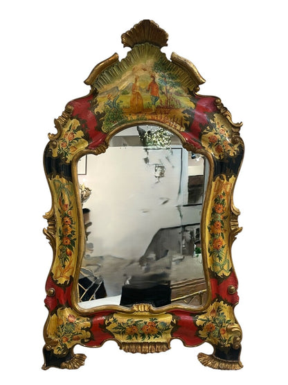 Venetian Style Painted Italian Gilt Mirror