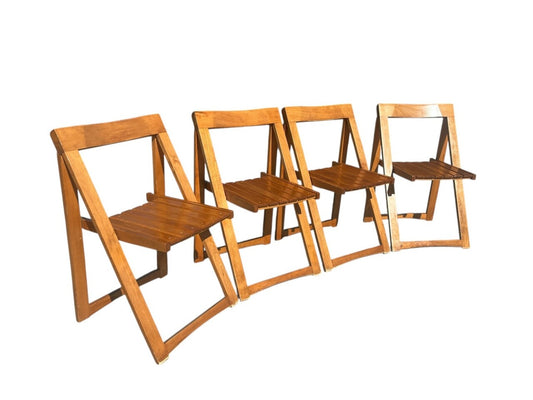 Set of 4 Aldo Jacober for Alberto Bazzani Folding Chairs
