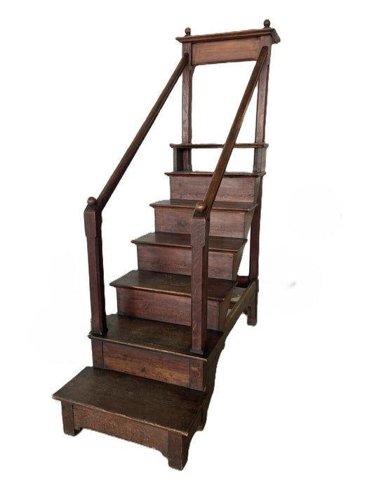 19th Century English Oak Library Steps