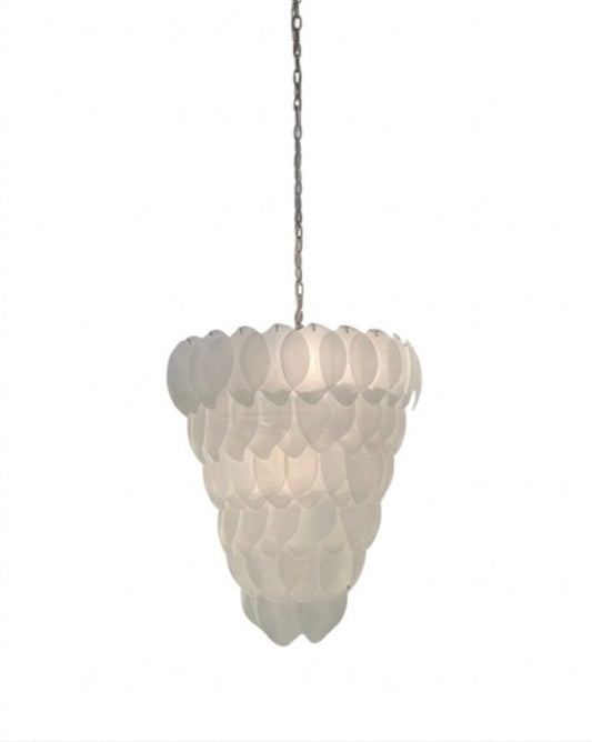20th Century Frosted Glass Petal Chandelier
