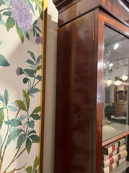 18th Century Mahogany Irish Library Cabinet with Original Glass