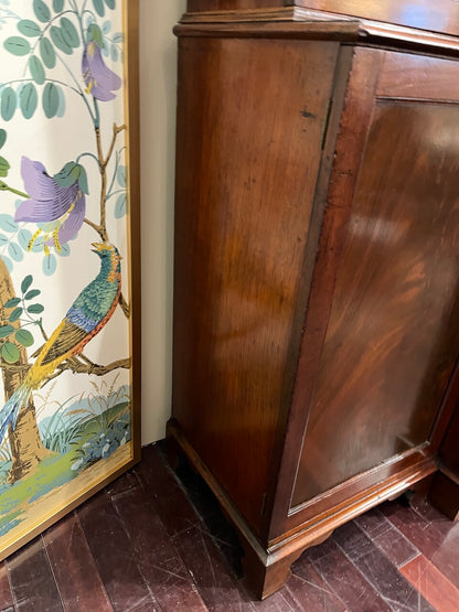 18th Century Mahogany Irish Library Cabinet with Original Glass