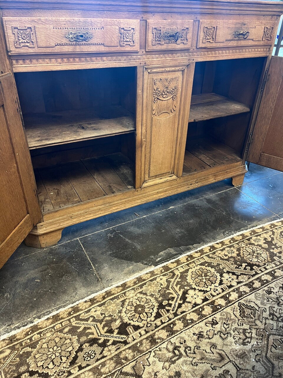 19th Century French Carved Oak Buffet