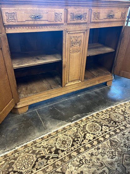 19th Century French Carved Oak Buffet