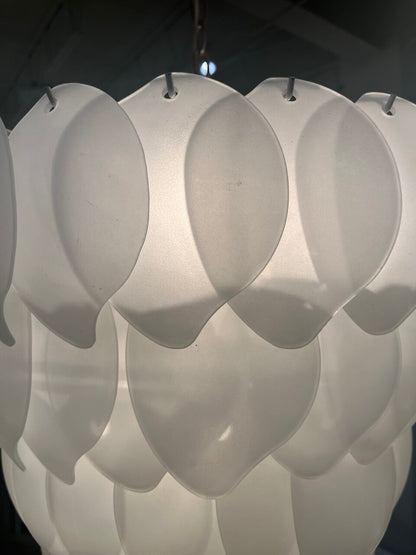 20th Century Frosted Glass Petal Chandelier