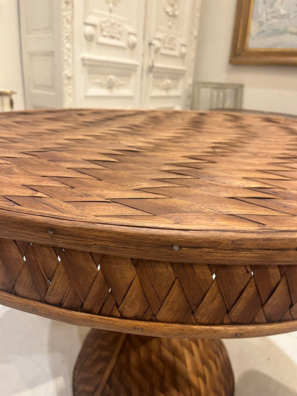 Artisan Made Woven Rattan Table