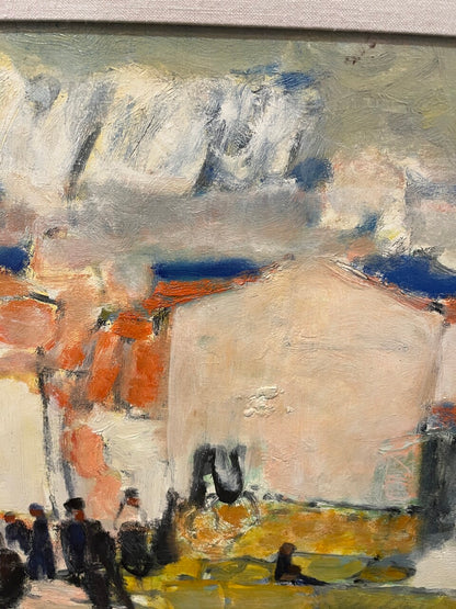 Signed Gerard Diaz Oil on Canvas Etang de Thau 1964