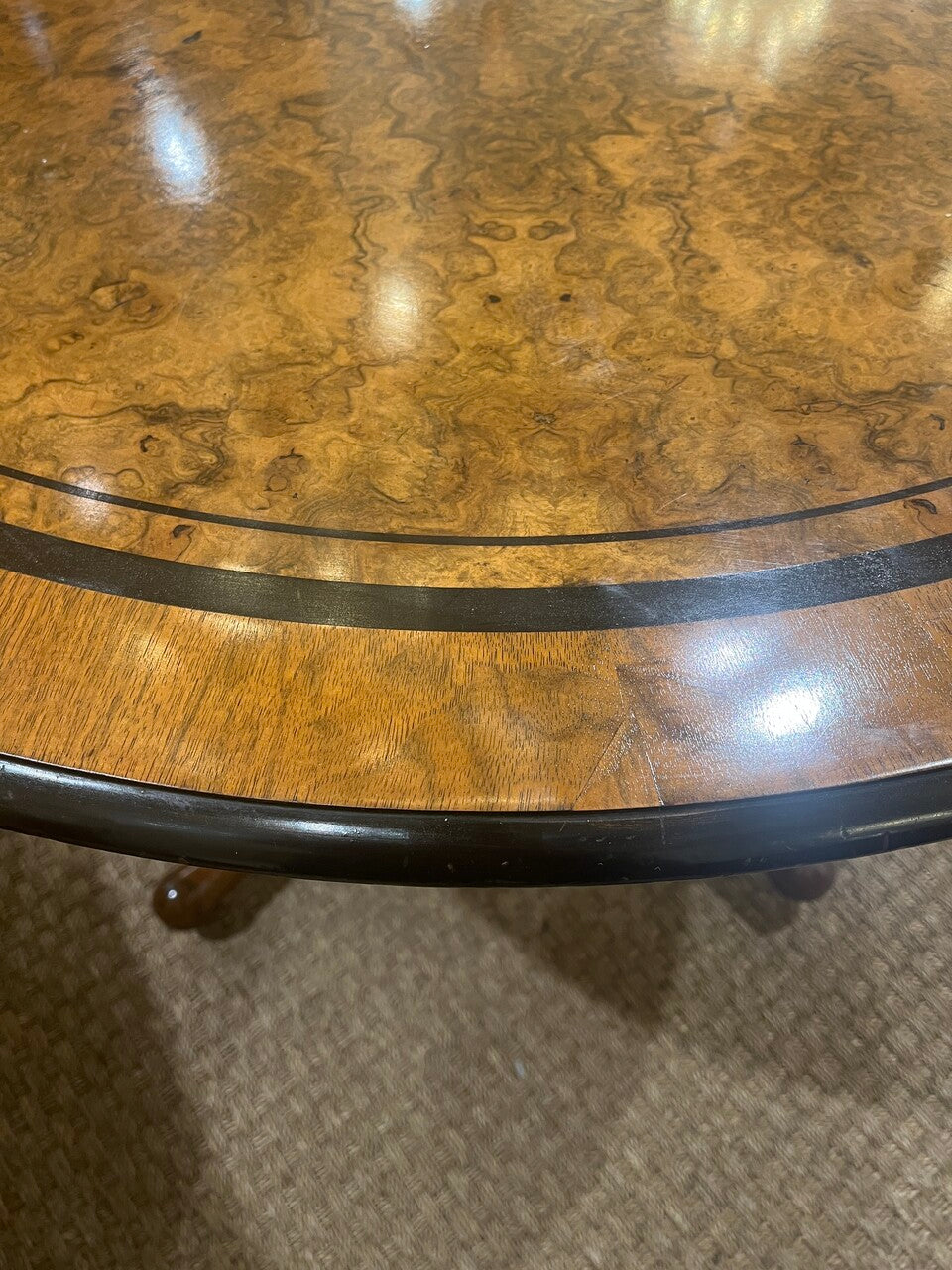 Beautiful Burl Walnut Swedish Center Table