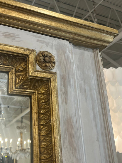 Large Gilt French Trumeau Mirror