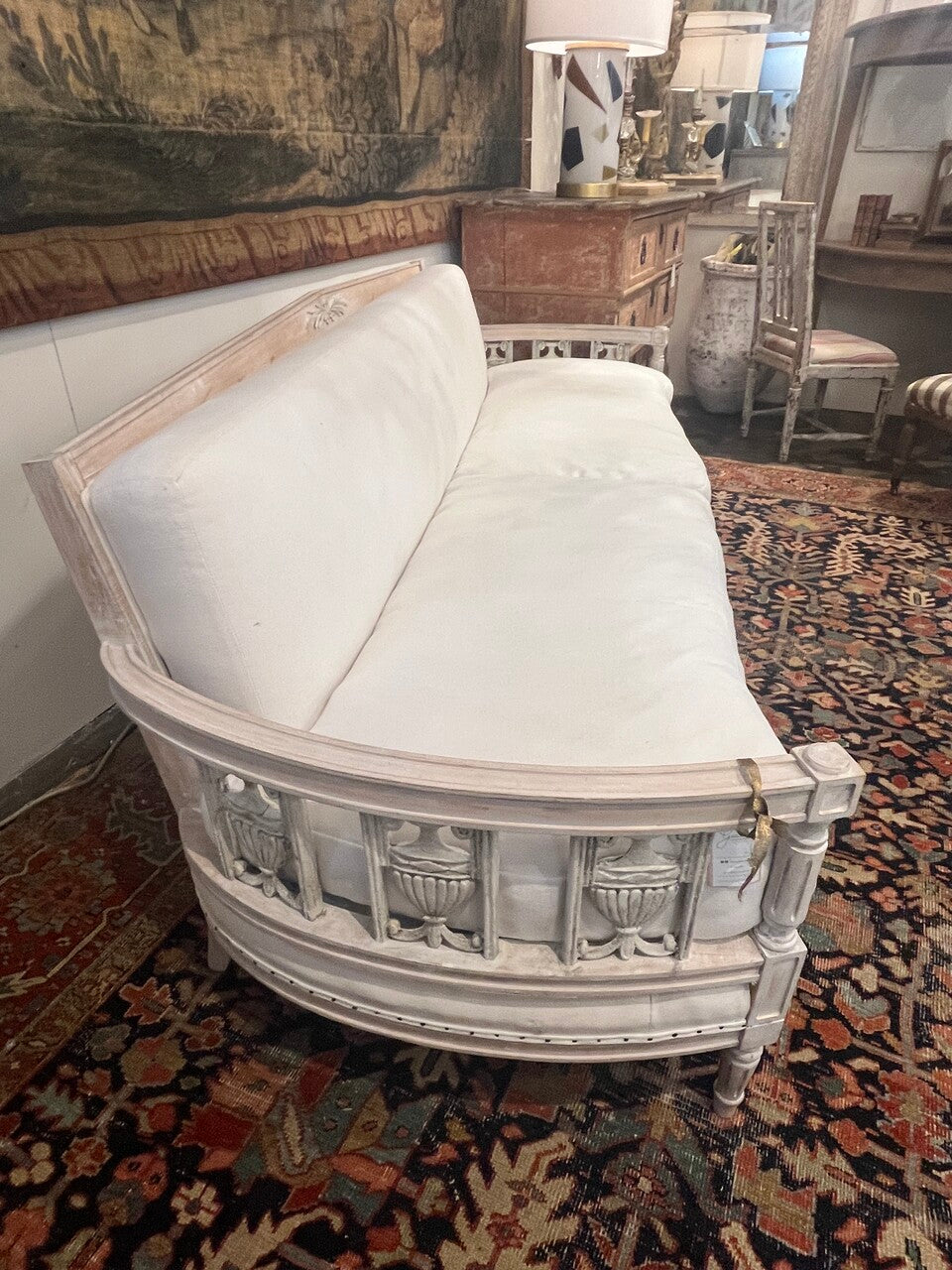 Distressed Finish Swedish Style Sofa