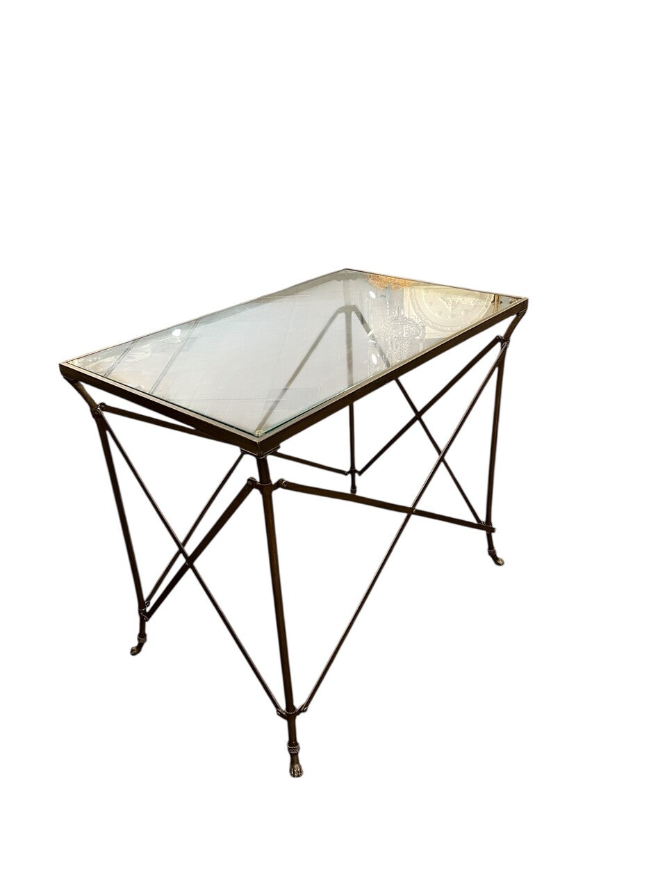 Neoclassical Bronze and Glass Empire style Occasional Table