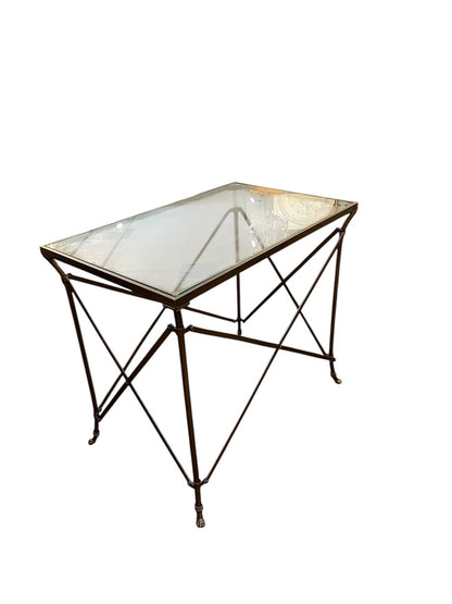 Neoclassical Bronze and Glass Empire style Occasional Table